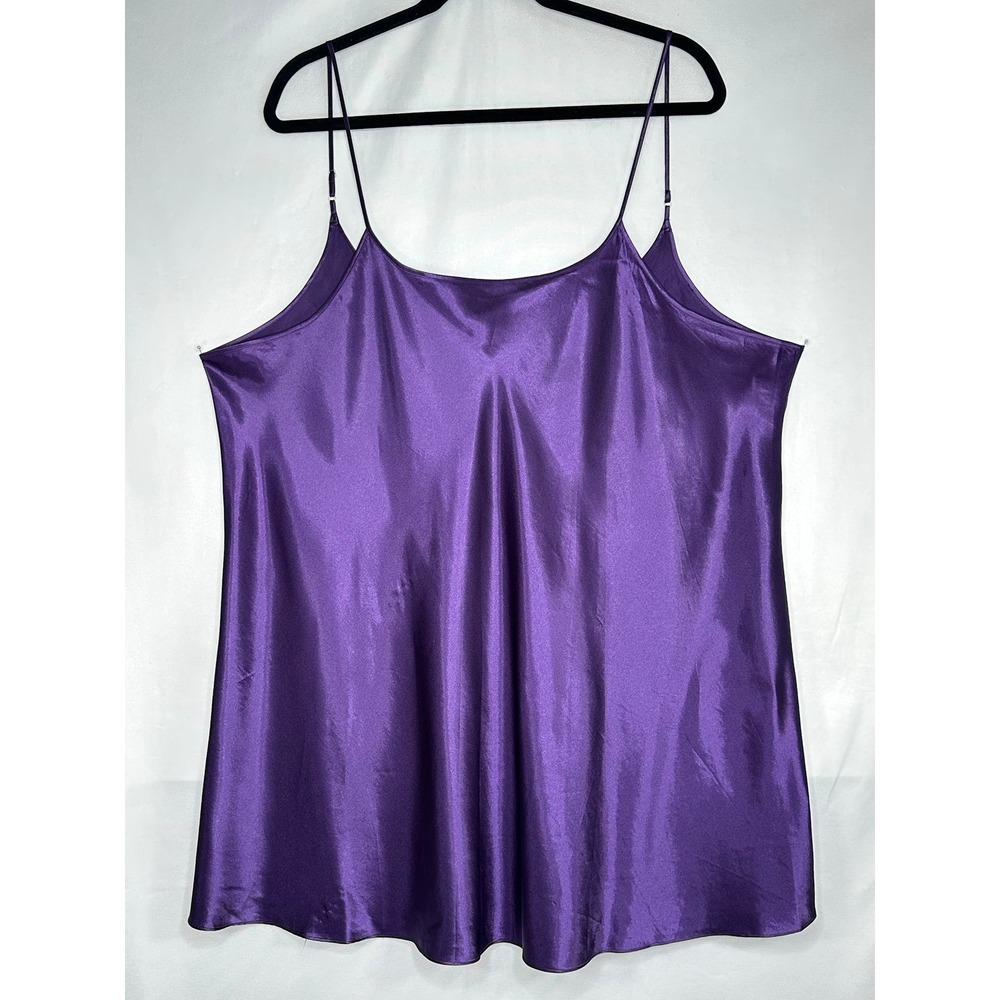 Delicate Treasures Intimates Vintage Plus Purple Satin Chemise SlipDress Y2K 4X